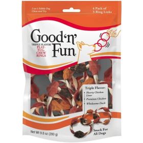 Healthy Hide Good N Fun Triple Flavor Play-Tug-Chew Rings - 4 count