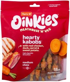 Hartz Oinkies Meathouse n Veg Hearty Kabobs for Dogs (18 count: 18 count Hartz Oinkies Meathouse n Veg Hearty Kabobs for Dogs)