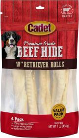 Cadet Premium Grade Beef Hide Retriever Rolls (4 count: 4 count Cadet Premium Grade Beef Hide Retriever Rolls)