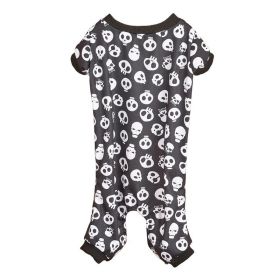 Pet Dog Halloween Cosplay Skeleton Pattern Four-Legged Costume (Type: Black and whiteL)