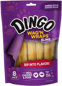 Dingo Wag'n Wraps (No China Ingredients) Slims (64 count (8 x 8 ct): 64 count (8 x 8 ct) Dingo Wag'n Wraps (No China Ingredients) Slims)