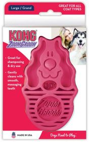 KONG Zoom Groom Brush for Dogs Raspberry (Large - 3 count: Large - 3 count KONG Zoom Groom Brush for Dogs Raspberry)
