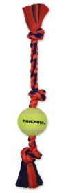 Mammoth Flossy Chews Color 3 Knot Tug with Tennis Ball 20" Medium (6 count: 6 count Mammoth Flossy Chews Color 3 Knot Tug with Tennis Ball 20" Medium)
