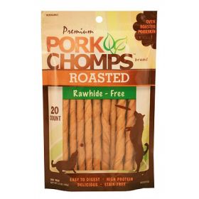 Pork Chomps Premium Pork Chomps Roasted Rawhide-Free Porkskin Twists Small (80 count (4 x 20 ct): 80 count (4 x 20 ct) Pork Chomps Premium Pork Chomps Roasted Rawhide-Free Porkskin Twists Small)