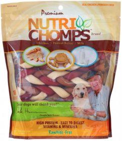 Nutri Chomps Premium Mixed Flavor Braids Dog Chews 6 Inch (30 count (3 x 10 ct): 30 count (3 x 10 ct) Nutri Chomps Premium Mixed Flavor Braids Dog Chews 6 Inch)