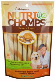 Nutri Chomps Mini Twist Dog Treat Peanut Butter Flavor (60 count (6 x 10 ct): 60 count (6 x 10 ct) Nutri Chomps Mini Twist Dog Treat Peanut Butter Flavor)