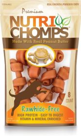 Nutri Chomps Rawhide Free Real Chicken and Porkskin Mini Dog Chews with Real Peanut Butter (72 count (9 x 8 ct): 72 count (9 x 8 ct) Nutri Chomps Rawhide Free Real Chicken and Porkskin Mini Dog Chews with Real Peanut Butter)