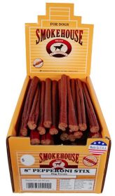 Smokehouse Pepperoni Stix 8" Dog Treat with Display Box (120 count (2 x 60 ct): 120 count (2 x 60 ct) Smokehouse Pepperoni Stix 8" Dog Treat with Display Box)
