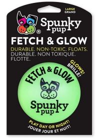 Spunky Pup Fetch and Glow Ball Dog Toy Assorted Colors (Large - 4 count: Large - 4 count Spunky Pup Fetch and Glow Ball Dog Toy Assorted Colors)