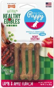 Nylabone Puppy Healthy Edibles Natural Long Lasting Lamb and Apple Dog Chew and Treat (48 count (12 x 4 ct): 48 count (12 x 4 ct) Nylabone Puppy Healthy Edibles Natural Long Lasting Lamb and Apple Dog Chew and Treat)